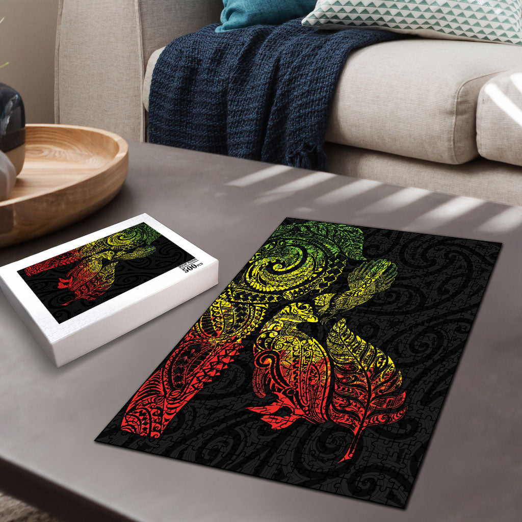Aotearoa Moko Tribal Tattoo Puzzle New Zealand Maori Penguin and Fantail Reggae Style LT03 - Polynesian Pride