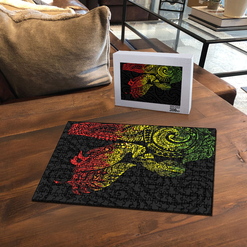 Aotearoa Moko Tribal Tattoo Puzzle New Zealand Maori Penguin and Fantail Reggae Style LT03 - Polynesian Pride