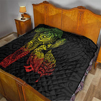 Aotearoa Moko Tribal Tattoo Quilt New Zealand Maori Penguin and Fantail Reggae Style