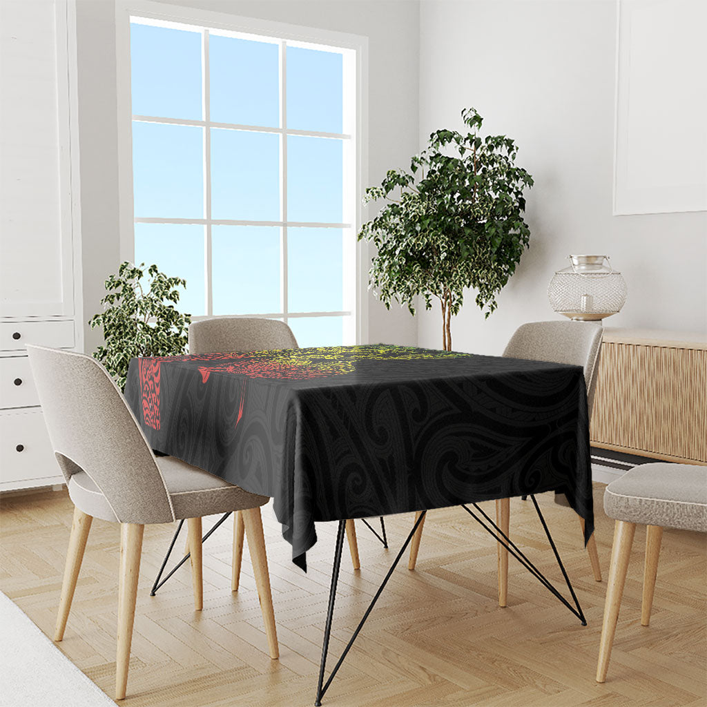 Aotearoa Moko Tribal Tattoo Tablecloth New Zealand Maori Penguin and Fantail Reggae Style LT03 - Polynesian Pride