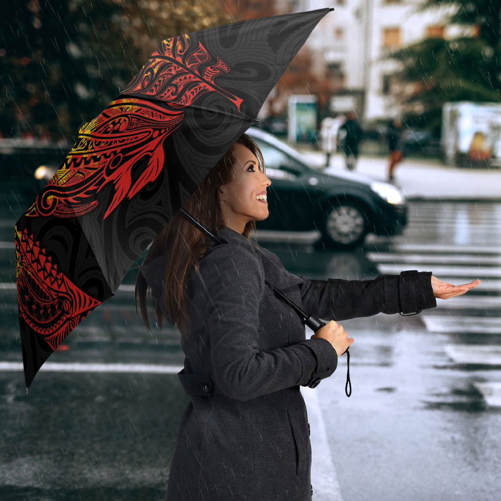 Aotearoa Moko Tribal Tattoo Umbrella New Zealand Maori Penguin and Fantail Reggae Style