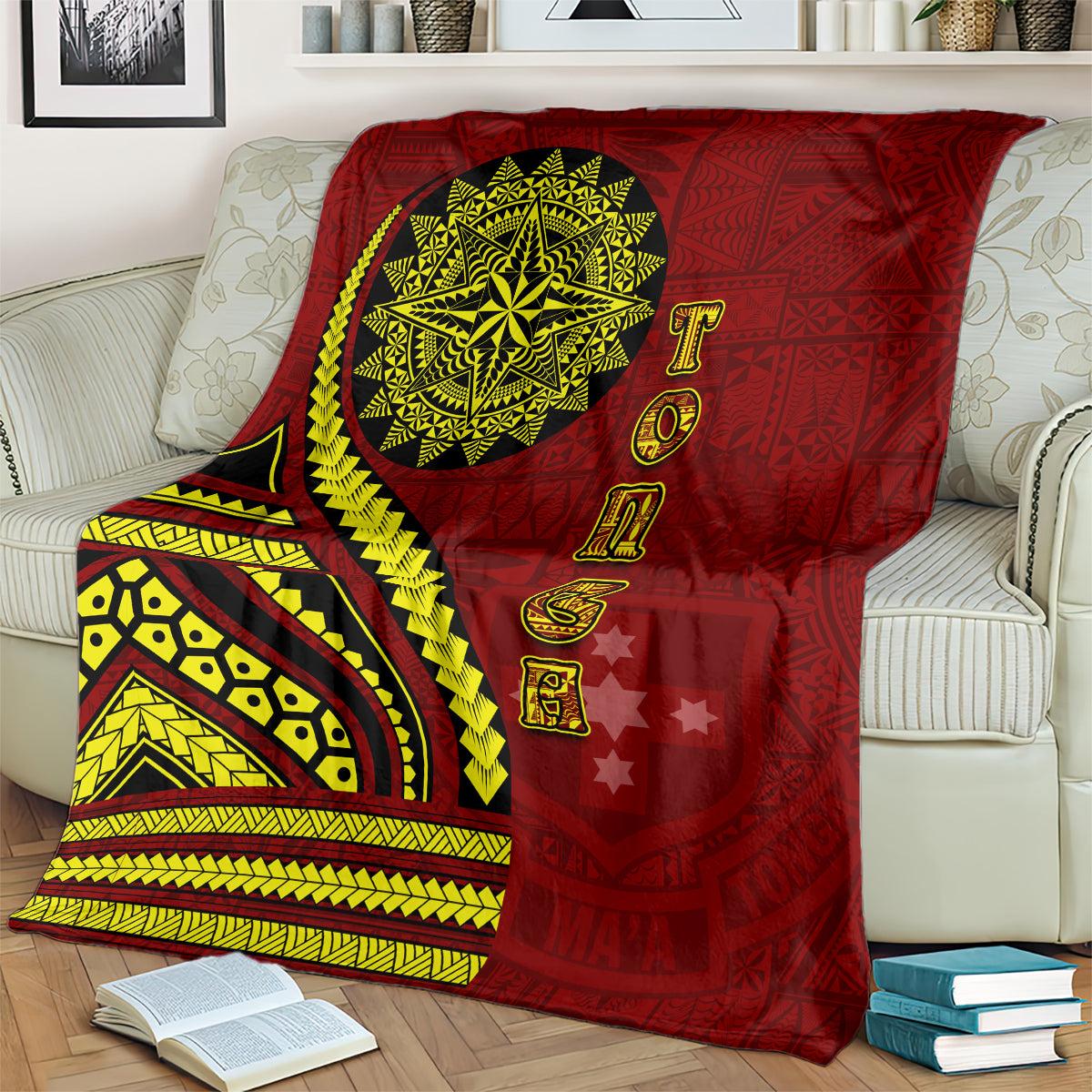 Kolisi Tonga Atele Blanket Ngatu and Polynesian Pattern