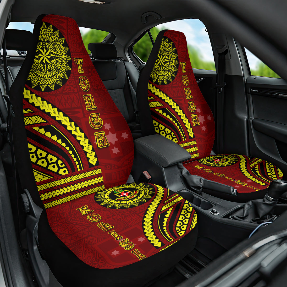 Kolisi Tonga Atele Car Seat Cover Ngatu and Polynesian Pattern