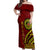 Kolisi Tonga Atele Off Shoulder Maxi Dress Ngatu and Polynesian Pattern