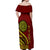 Kolisi Tonga Atele Off Shoulder Maxi Dress Ngatu and Polynesian Pattern