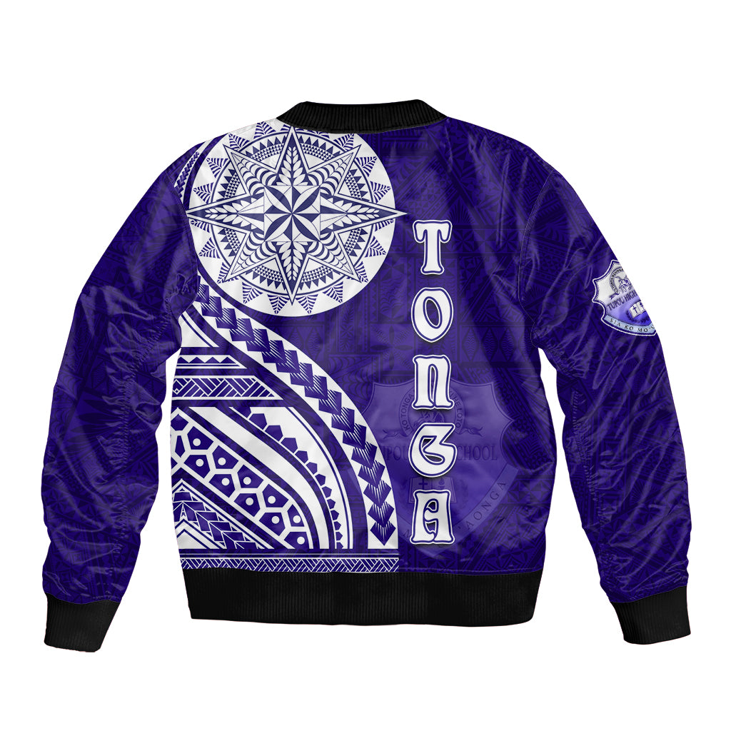 Tupou College Toloa Bomber Jacket Ngatu and Polynesian Pattern