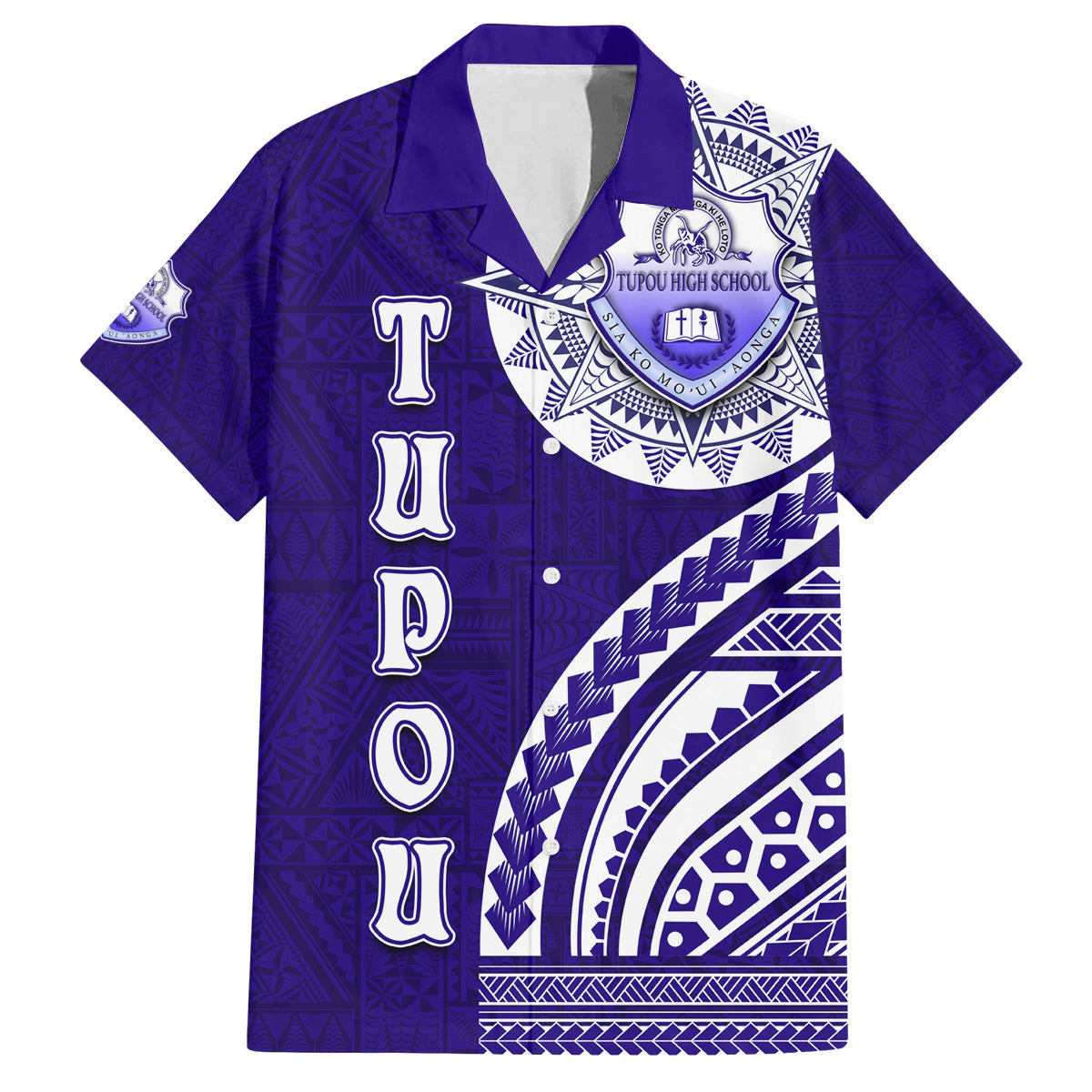 Tupou College Toloa Family Matching Puletasi and Hawaiian Shirt Ngatu and Polynesian Pattern