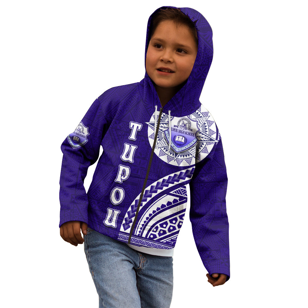 Tupou College Toloa Kid Hoodie Ngatu and Polynesian Pattern