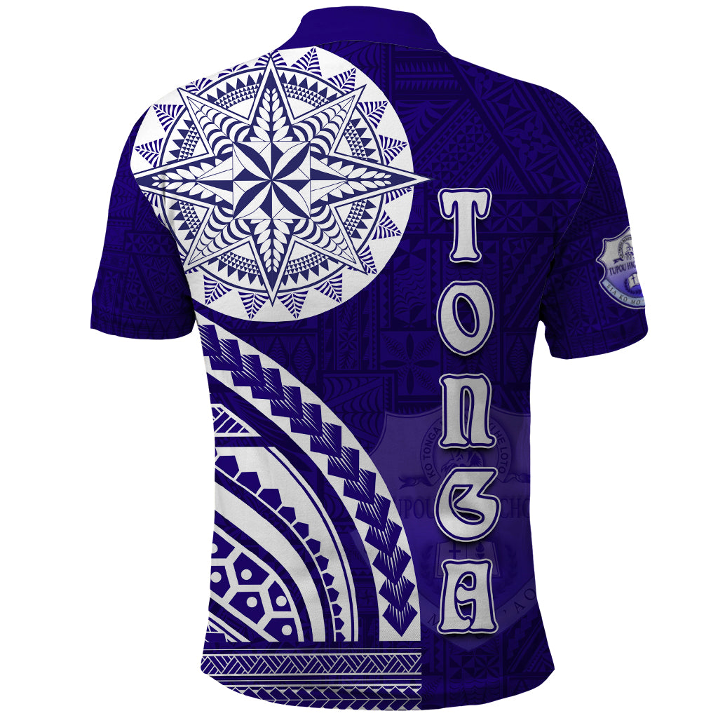 Tupou College Toloa Polo Shirt Ngatu and Polynesian Pattern
