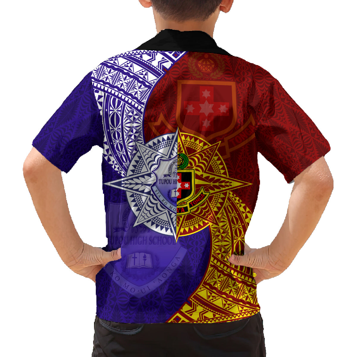 Kolisi Tonga Atele and Tupou College Toloa Family Matching Long Sleeve Bodycon Dress and Hawaiian Shirt Ngatu and Polynesian Spiral Pattern