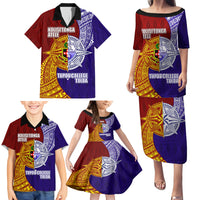 Kolisi Tonga Atele and Tupou College Toloa Family Matching Puletasi and Hawaiian Shirt Ngatu and Polynesian Spiral Pattern LT03 - Polynesian Pride