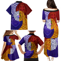 Kolisi Tonga Atele and Tupou College Toloa Family Matching Puletasi and Hawaiian Shirt Ngatu and Polynesian Spiral Pattern LT03 - Polynesian Pride