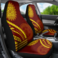 Tonga High School Car Seat Cover Ngatu and Polynesian Pattern