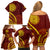 Tonga High School Family Matching Off Shoulder Short Dress and Hawaiian Shirt Ngatu and Polynesian Pattern