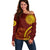 Tonga High School Off Shoulder Sweater Ngatu and Polynesian Pattern