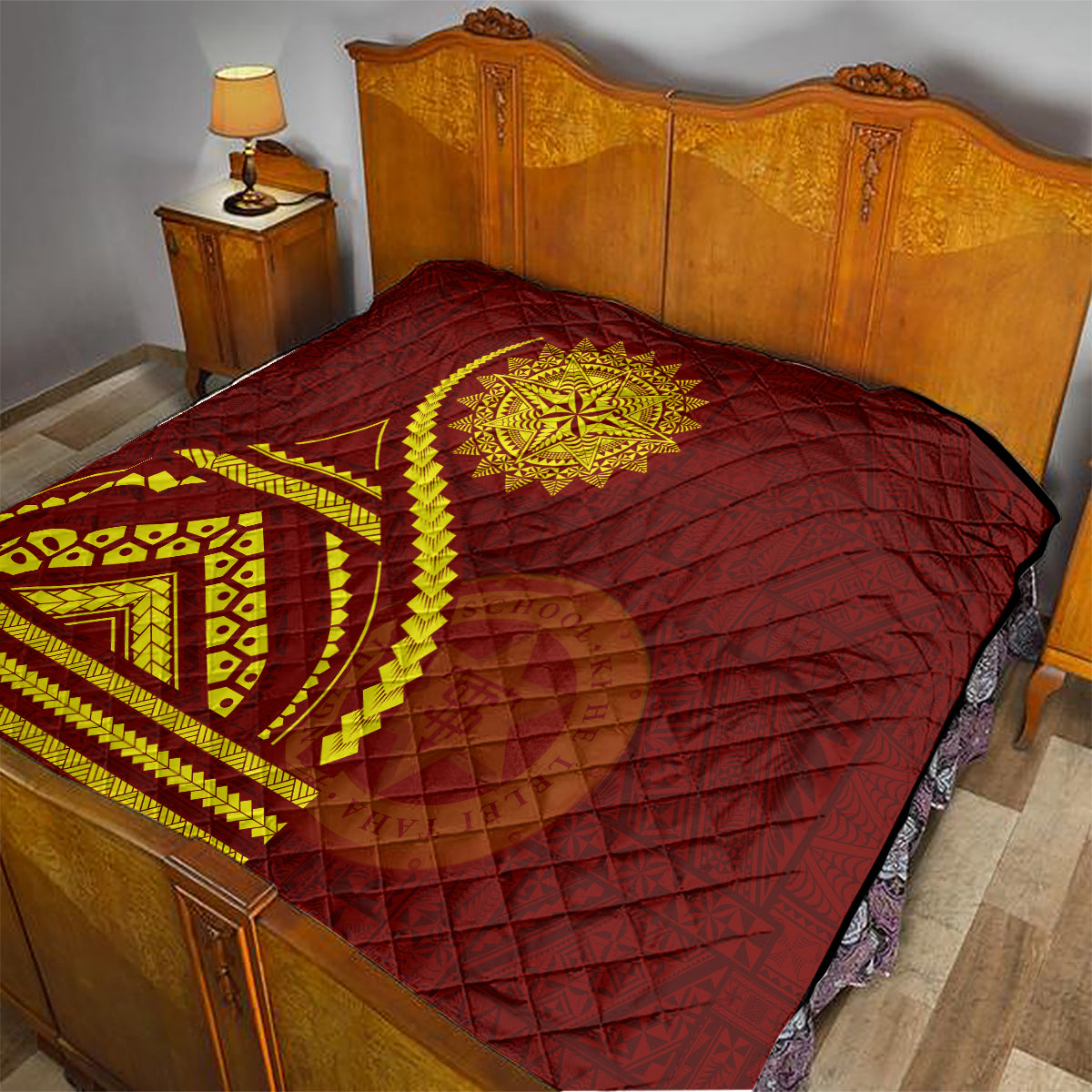 Tonga High School Quilt Ngatu and Polynesian Pattern