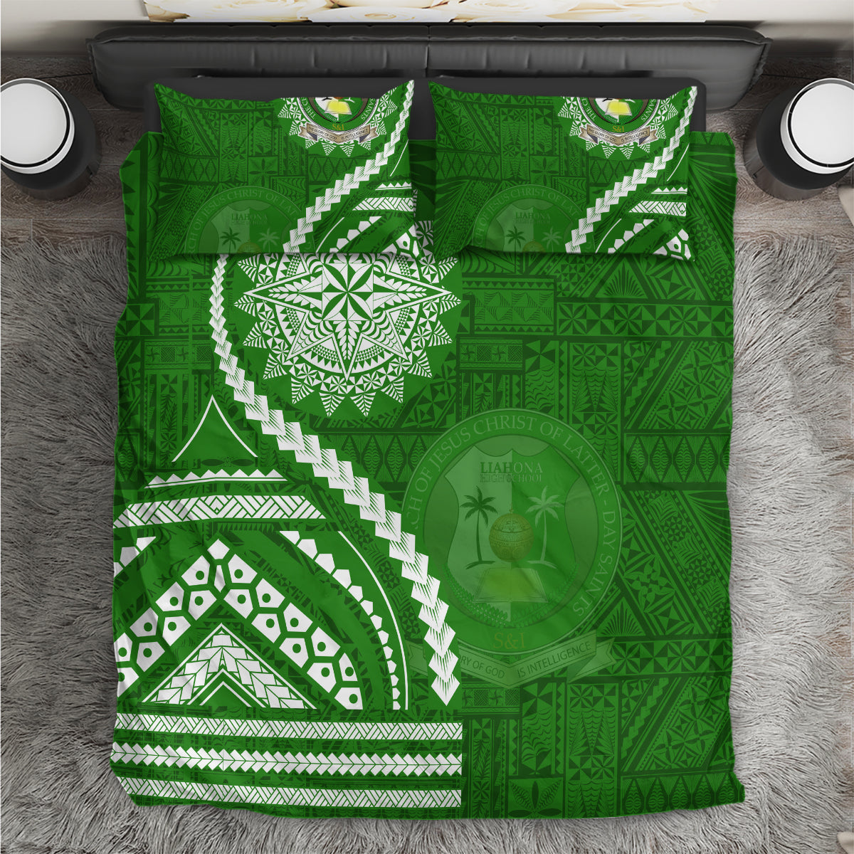 Liahona High School Bedding Set Ngatu and Polynesian Pattern