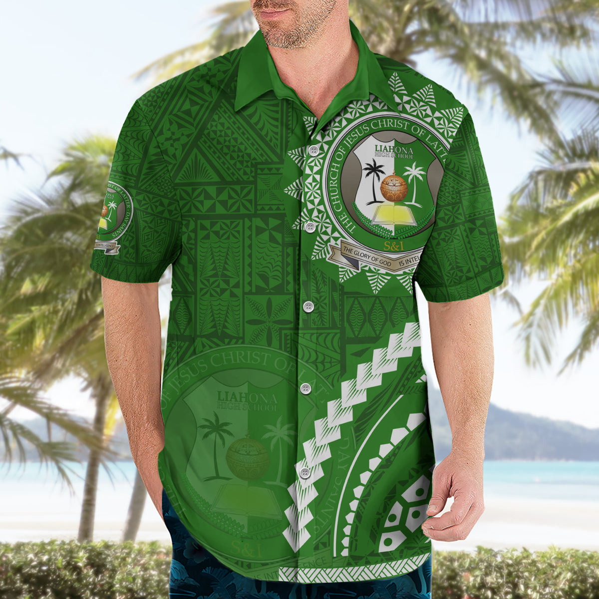 Liahona High School Hawaiian Shirt Ngatu and Polynesian Pattern