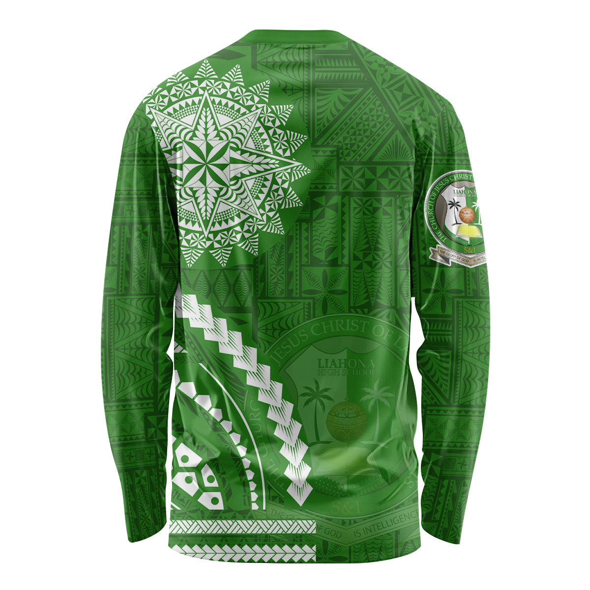 Liahona High School Long Sleeve Shirt Ngatu and Polynesian Pattern
