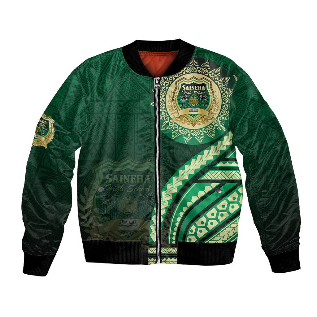 Saineha High School Bomber Jacket Ngatu and Polynesian Pattern