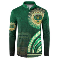 Saineha High School Button Sweatshirt Ngatu and Polynesian Pattern