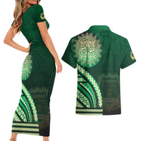 Saineha High School Couples Matching Short Sleeve Bodycon Dress and Hawaiian Shirt Ngatu and Polynesian Pattern LT03 - Polynesian Pride