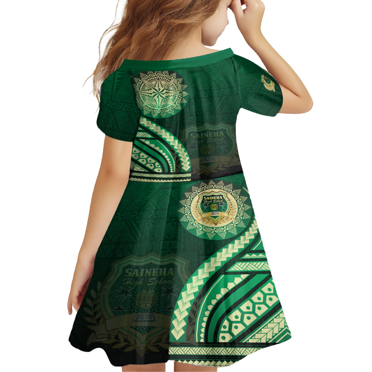 Saineha High School Family Matching Tank Maxi Dress and Hawaiian Shirt Ngatu and Polynesian Pattern