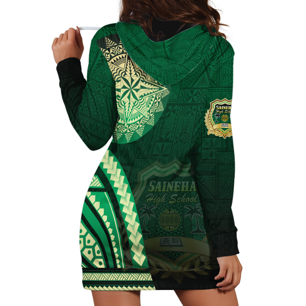 Saineha High School Hoodie Dress Ngatu and Polynesian Pattern