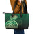 Saineha High School Leather Tote Bag Ngatu and Polynesian Pattern