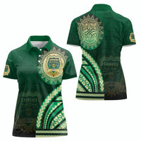 Saineha High School Women Polo Shirt Ngatu and Polynesian Pattern