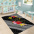 Aloha Hawaii Hibiscus and Plumeria Flowers Area Rug Kanaka Maoli Tattoo Polynesian Pattern