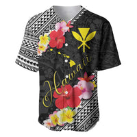 Aloha Hawaii Hibiscus and Plumeria Flowers Baseball Jersey Kanaka Maoli Tattoo Polynesian Pattern