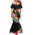 Aloha Hawaii Hibiscus and Plumeria Flowers Family Matching Mermaid Dress and Hawaiian Shirt Kanaka Maoli Tattoo Polynesian Pattern