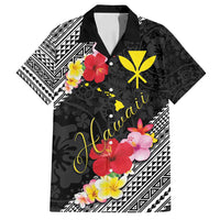 Aloha Hawaii Hibiscus and Plumeria Flowers Family Matching Summer Maxi Dress and Hawaiian Shirt Kanaka Maoli Tattoo Polynesian Pattern