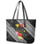 Aloha Hawaii Hibiscus and Plumeria Flowers Leather Tote Bag Kanaka Maoli Tattoo Polynesian Pattern