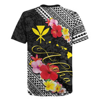 Aloha Hawaii Hibiscus and Plumeria Flowers Rugby Jersey Kanaka Maoli Tattoo Polynesian Pattern
