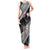 Aloha Hawaii Hibiscus and Plumeria Flowers Tank Maxi Dress Kanaka Maoli Tattoo Polynesian Pattern Gray Color