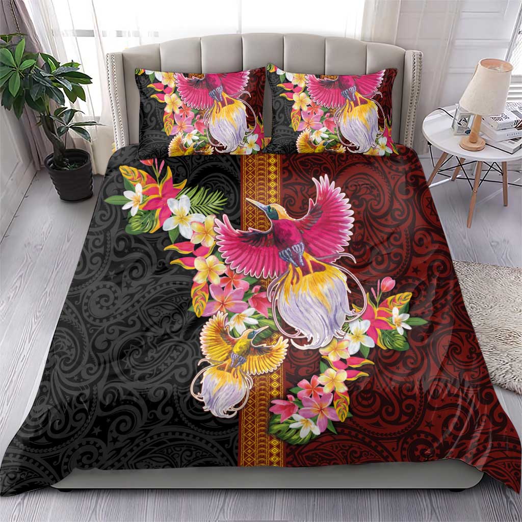 Papua New Guinea Birds and Frangipani Bedding Set Melanesian Art Tattoos - Polynesian Pride