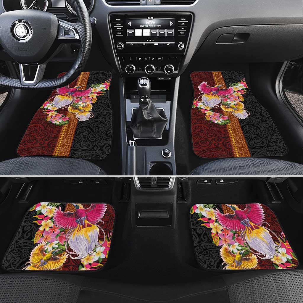 Papua New Guinea Birds and Frangipani Car Mats Melanesian Art Tattoos - Polynesian Pride