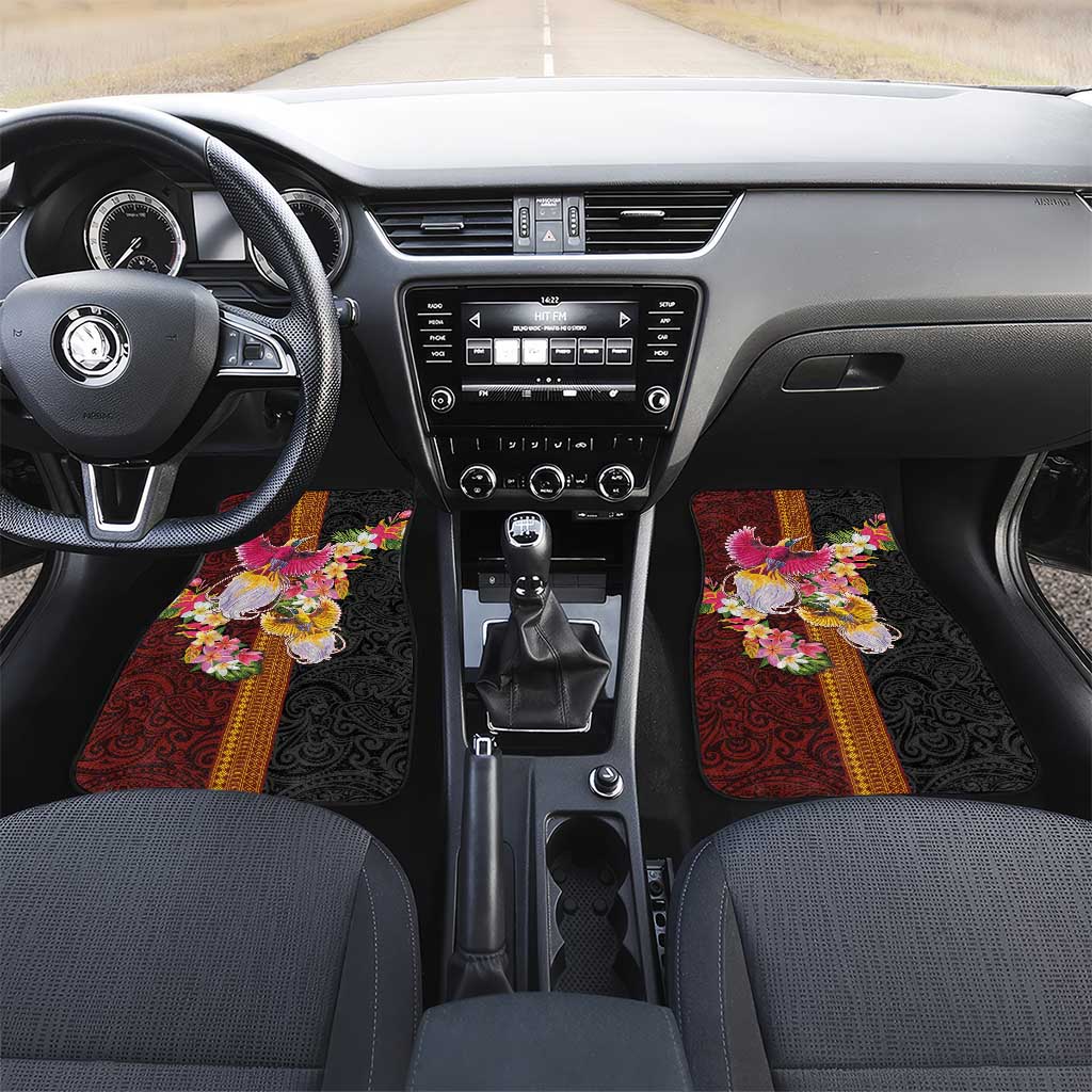 Papua New Guinea Birds and Frangipani Car Mats Melanesian Art Tattoos - Polynesian Pride