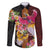 Papua New Guinea Birds and Frangipani Family Matching Long Sleeve Bodycon Dress and Hawaiian Shirt Melanesian Art Tattoos - Polynesian Pride