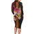 Papua New Guinea Birds and Frangipani Family Matching Long Sleeve Bodycon Dress and Hawaiian Shirt Melanesian Art Tattoos - Polynesian Pride