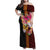 Papua New Guinea Birds and Frangipani Family Matching Off Shoulder Maxi Dress and Hawaiian Shirt Melanesian Art Tattoos - Polynesian Pride