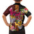 Papua New Guinea Birds and Frangipani Family Matching Short Sleeve Bodycon Dress and Hawaiian Shirt Melanesian Art Tattoos - Polynesian Pride
