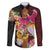 Papua New Guinea Birds and Frangipani Family Matching Short Sleeve Bodycon Dress and Hawaiian Shirt Melanesian Art Tattoos - Polynesian Pride