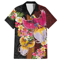 Papua New Guinea Birds and Frangipani Family Matching Summer Maxi Dress and Hawaiian Shirt Melanesian Art Tattoos - Polynesian Pride