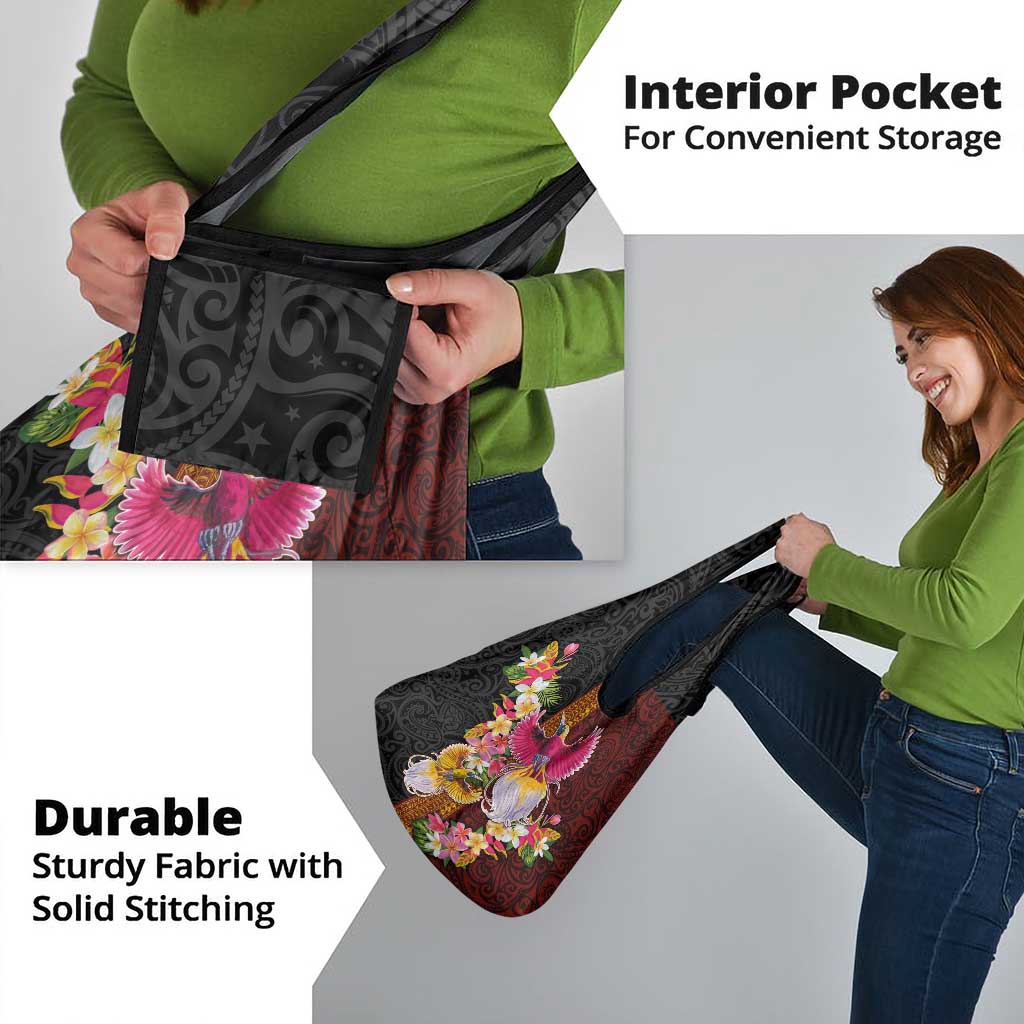 Papua New Guinea Birds and Frangipani Grocery Bag Melanesian Art Tattoos - Polynesian Pride