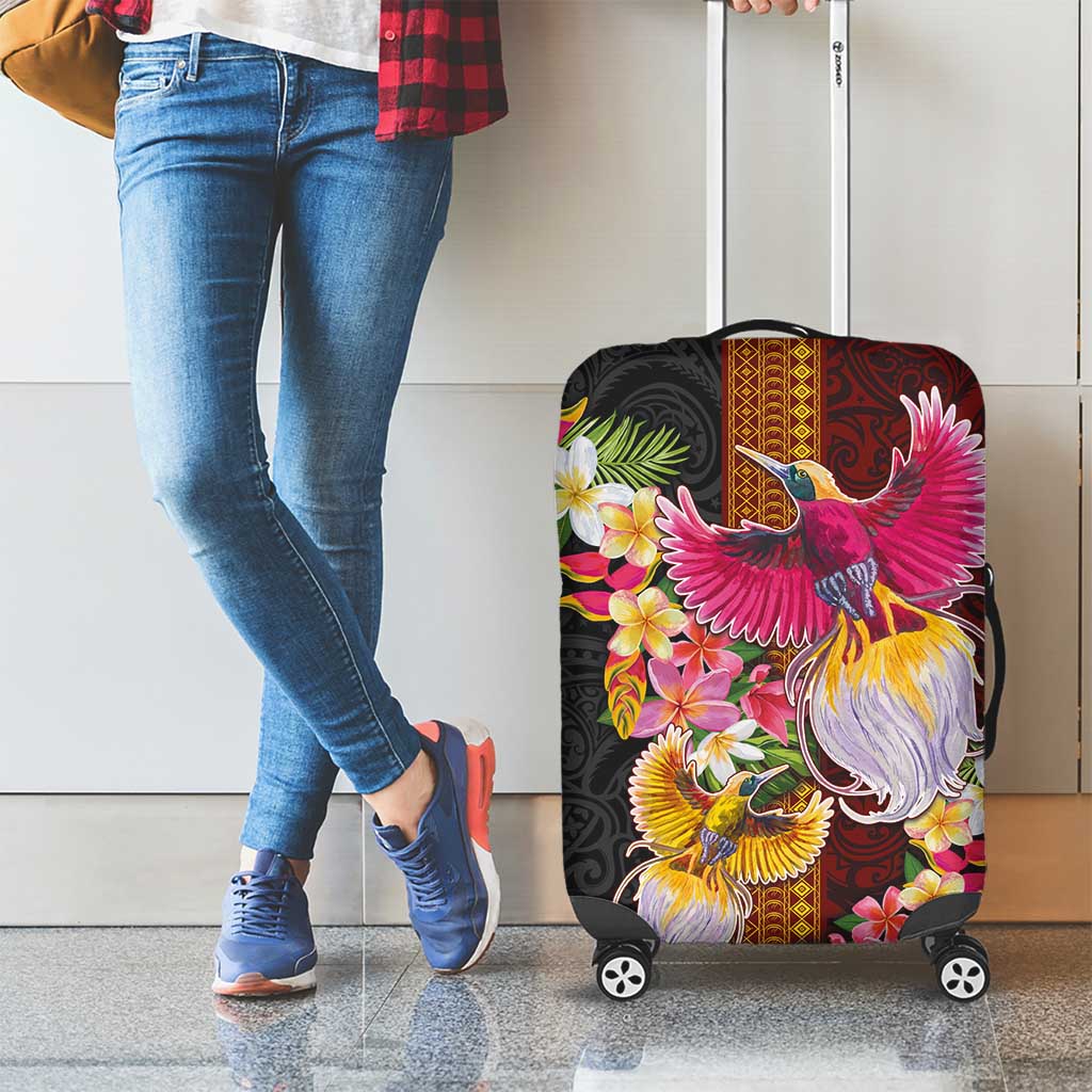 Papua New Guinea Birds and Frangipani Luggage Cover Melanesian Art Tattoos - Polynesian Pride