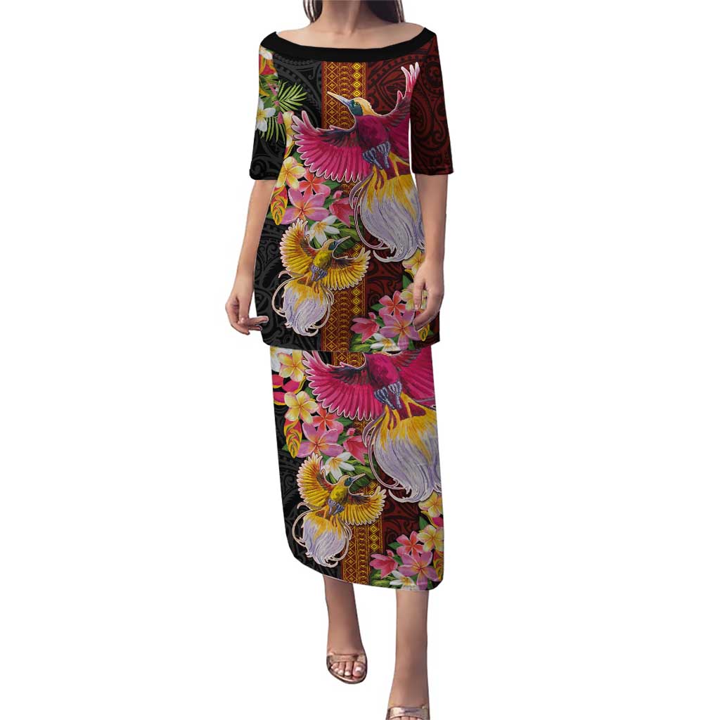 Papua New Guinea Birds and Frangipani Puletasi Melanesian Art Tattoos - Polynesian Pride