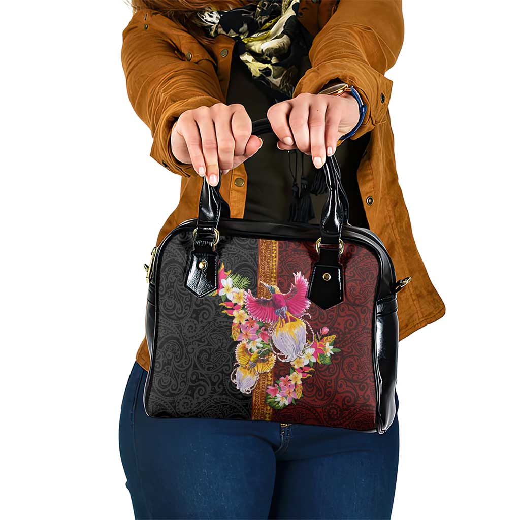 Papua New Guinea Birds and Frangipani Shoulder Handbag Melanesian Art Tattoos - Polynesian Pride